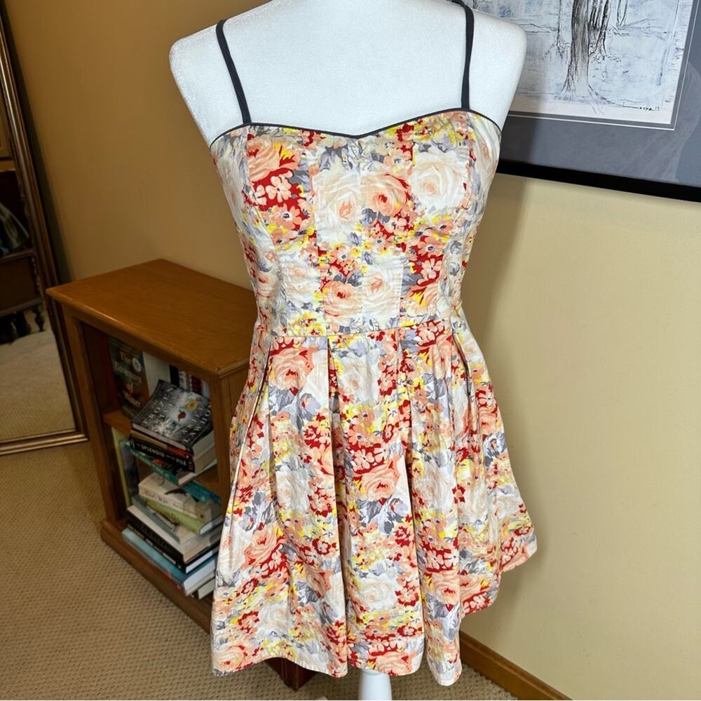 American Rag Coquette Cottage Romantic Amalfi‎ Coast  Floral Print Dress Sz L